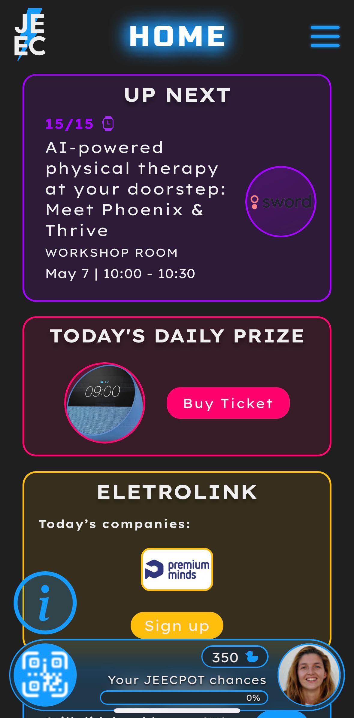 Web App Home page